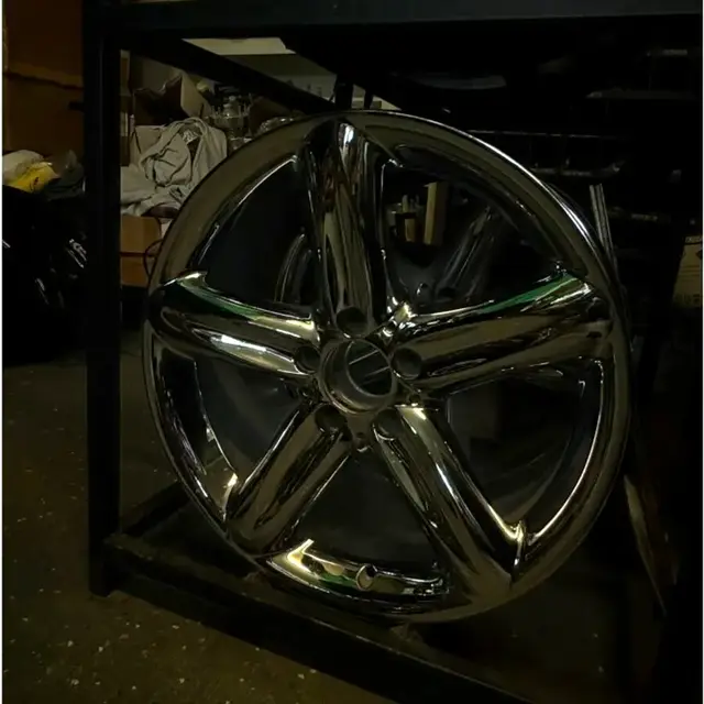Chrome five-spoke wheel